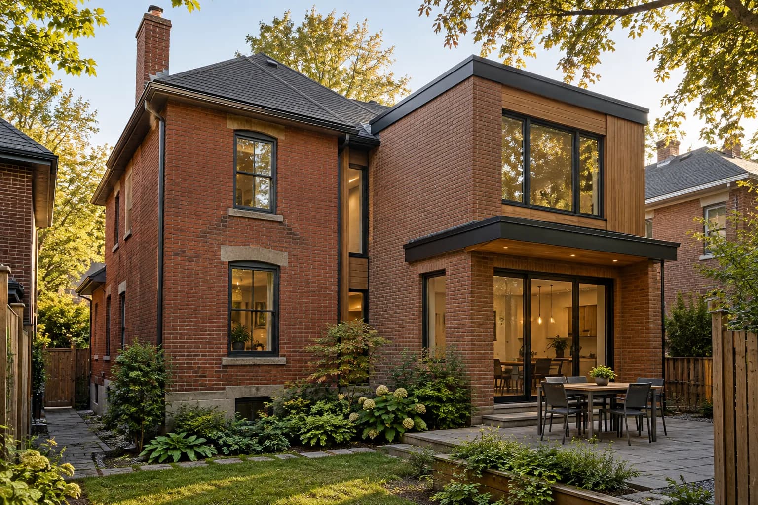 Architectural visualization of a two-storey addition integrated with an existing Ottawa red-brick home